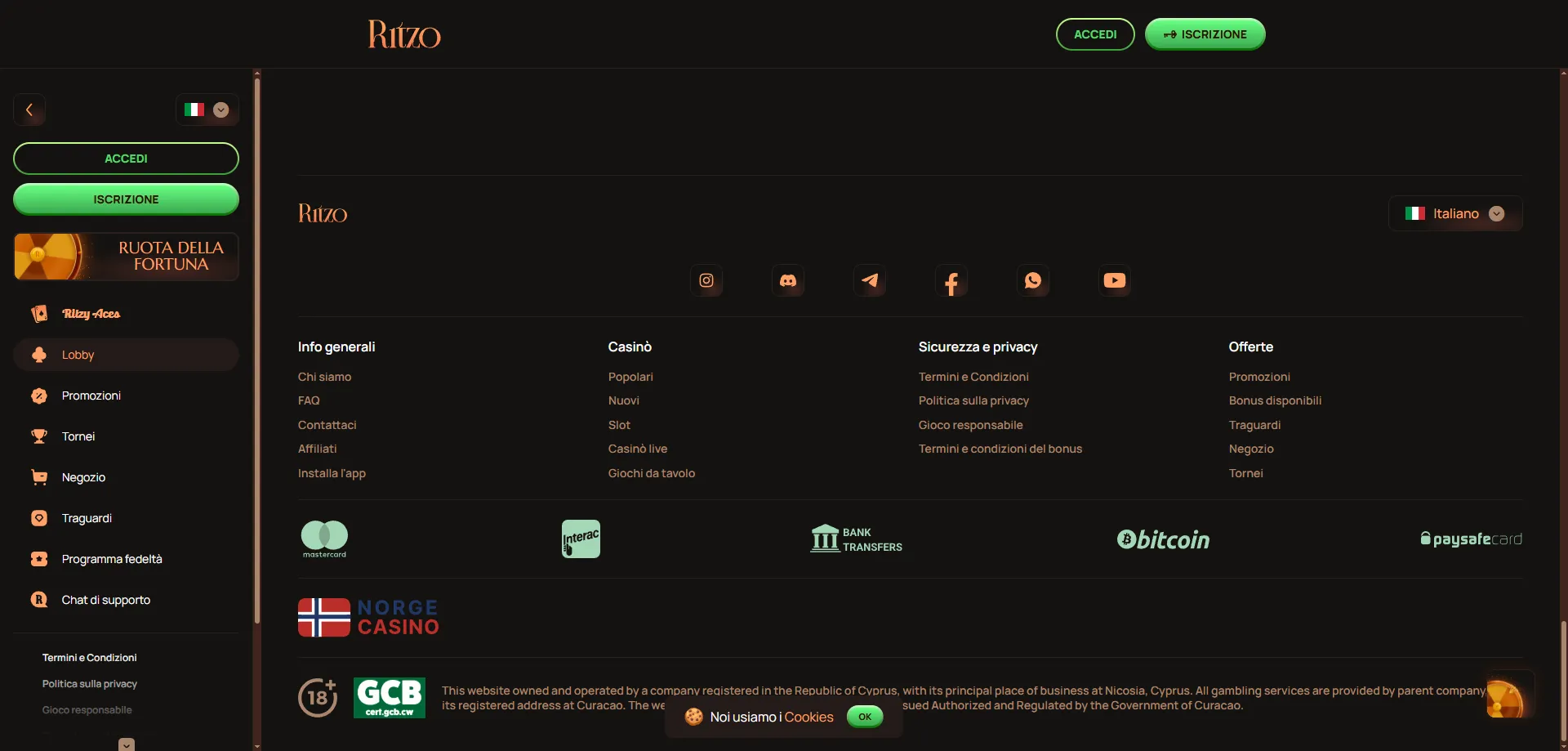 Registrarsi su Ritzo Casino — guida passo per passo 2026